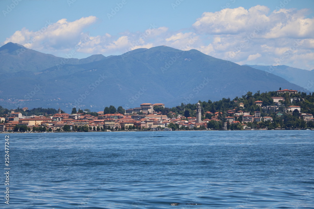 View to Pallanza Verbania at Lake Maggiore, Piedmont Italy
