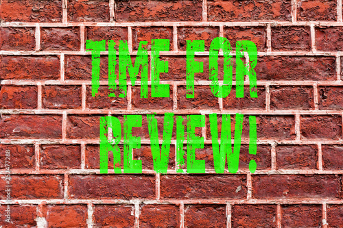 Wallpaper Mural Word writing text Time For Review. Business concept for Evaluation Feedback Moment Perforanalysisce Rate Assess Brick Wall art like Graffiti motivational call written on the wall Torontodigital.ca