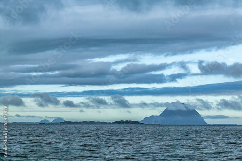 sea and landscape with stee...