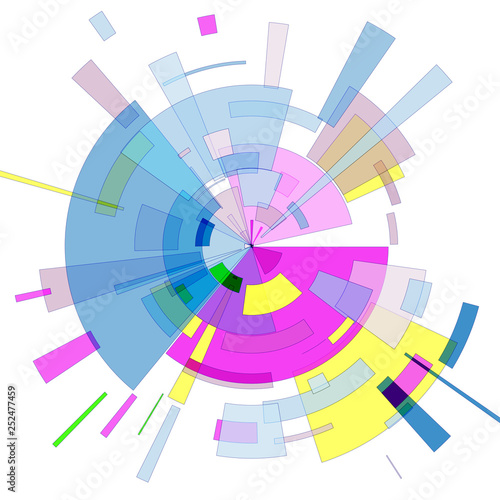 Disk of colored geometric shapes