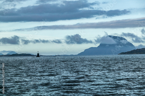 sea and landscape with stee...