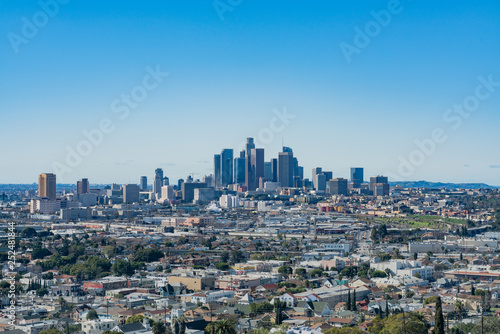 Aerial morning view of the Los Angeles city area