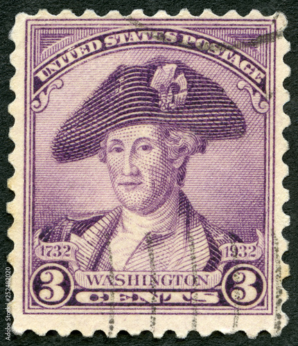 USA - 1932: shows portrait George Washington (1732-1799), series Washington Bicentennial Issue Various Portraits of George Washington