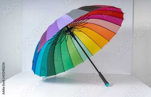 round multi-colored umbrella  rainbow color