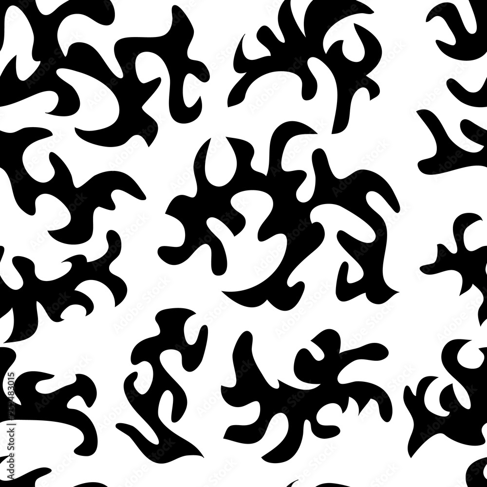 black doodles pattern on white background