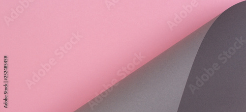 Abstract geometric shape pastel pink and gray color paper background