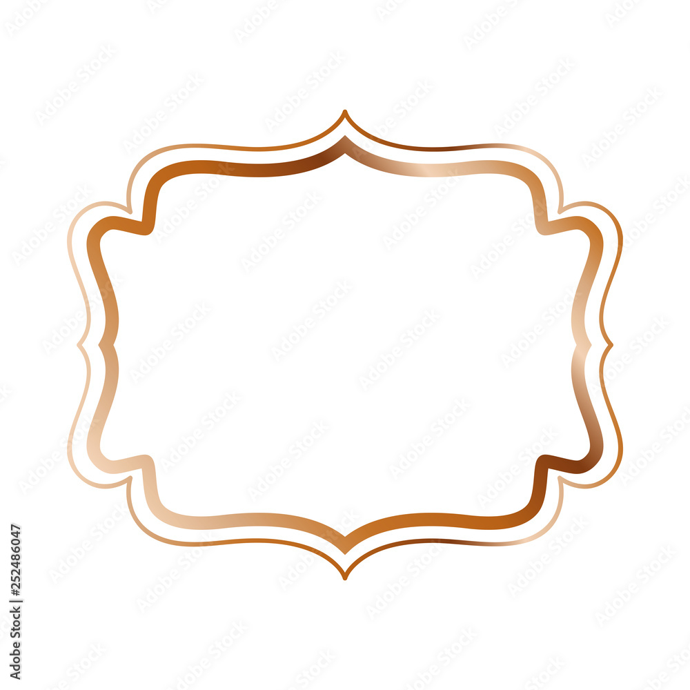 elegant frame golden isolated icon