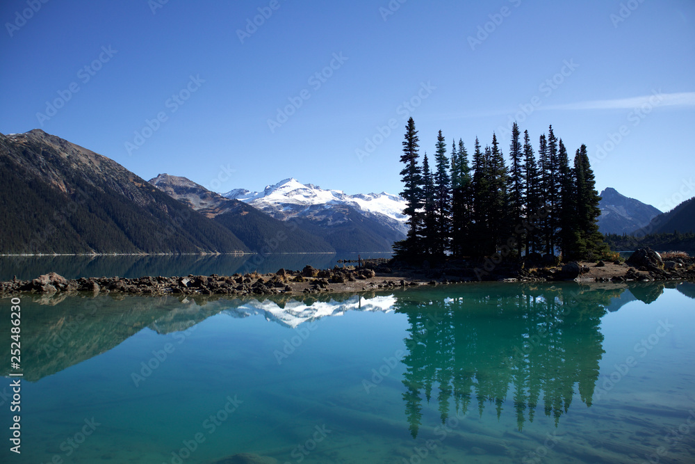Mountain lake in beautiful landscape