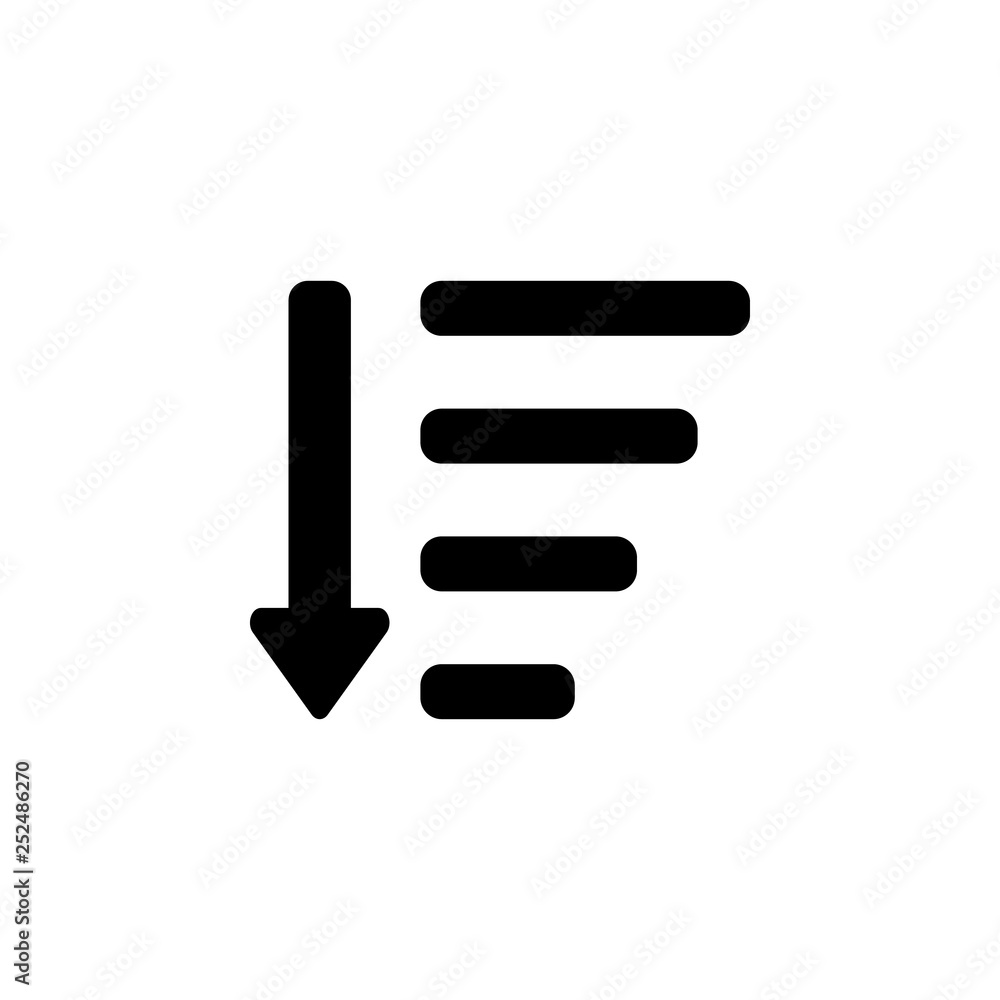 sort by attributes icon. Signs and symbols can be used for web, logo