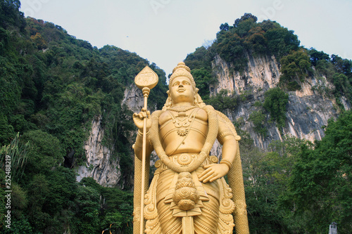 The Batu Caves Lord Murugan Statue and entrance near Kuala Lumpur Malaysia. © taushka