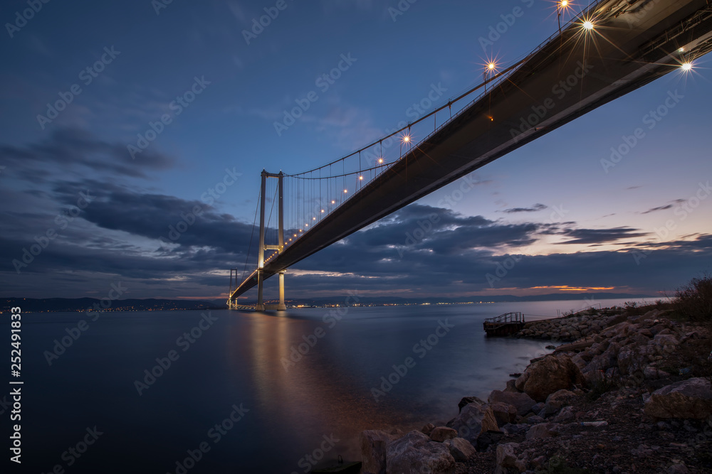 Fototapeta premium Osman Gazi Bridge (Izmit Bay Bridge). Izmit, Kocaeli, Turkey