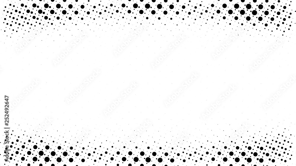 Halftone gradient pattern. Abstract halftone dots background. Monochrome dots pattern. Pop Art, Comic small dots. Gradient frame. Banner with space. Design for presentation, report, flyer, card Halftone gradient pattern. Abstract halftone dots background. Monochrome dots pattern. Pop Art, Comic small dots. Gradient frame. Banner with space. Design for presentation, report, flyer, card