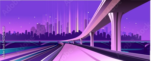 Vector banner night city