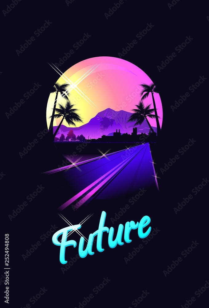 Naklejka premium vector tropical landscape