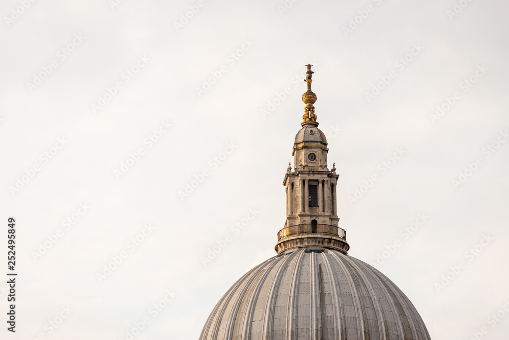Close up of St Paul's Cathedral dome in London, United Kingdom.