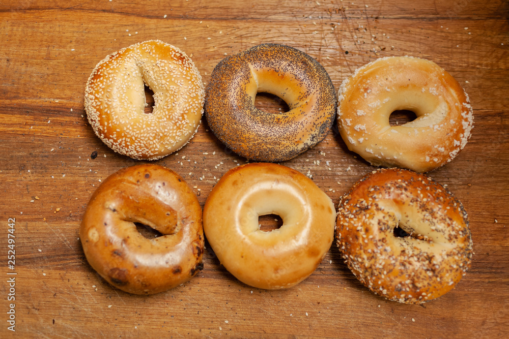 variety of six bagels variety of six bagels