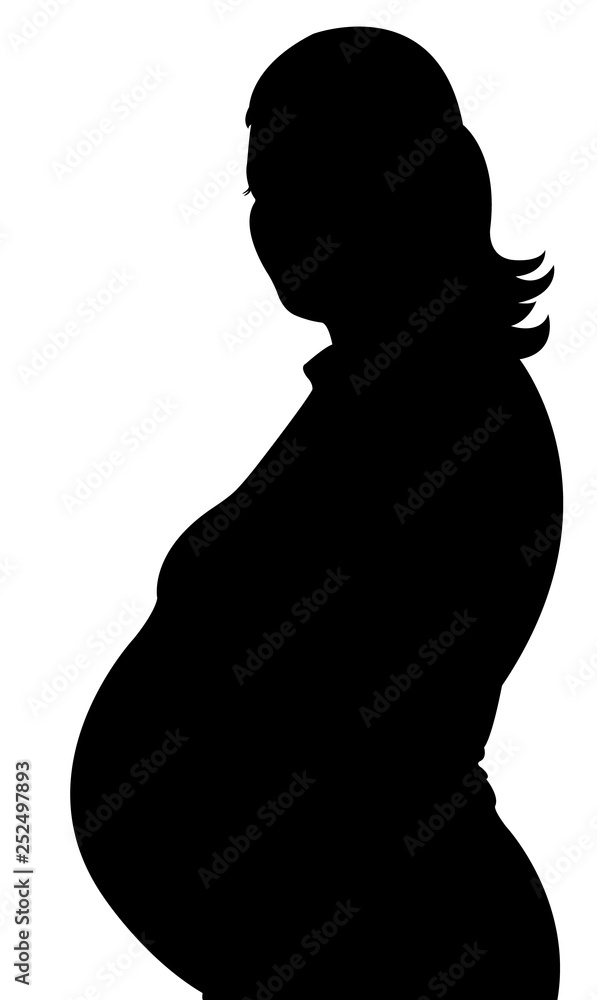 pregnant woman body silhouette vector