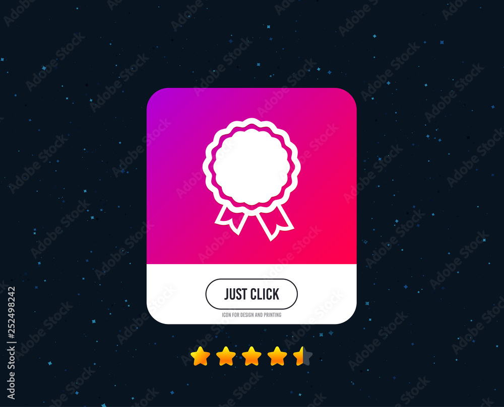 Fototapeta premium Award icon. Best guarantee symbol. Winner achievement sign. Web or internet icon design. Rating stars. Just click button. Vector
