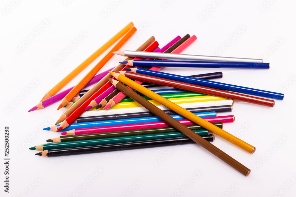 Colored pencils isolated on white background Colored pencils isolated on white background