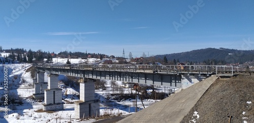 train bridge in swiss mountain village