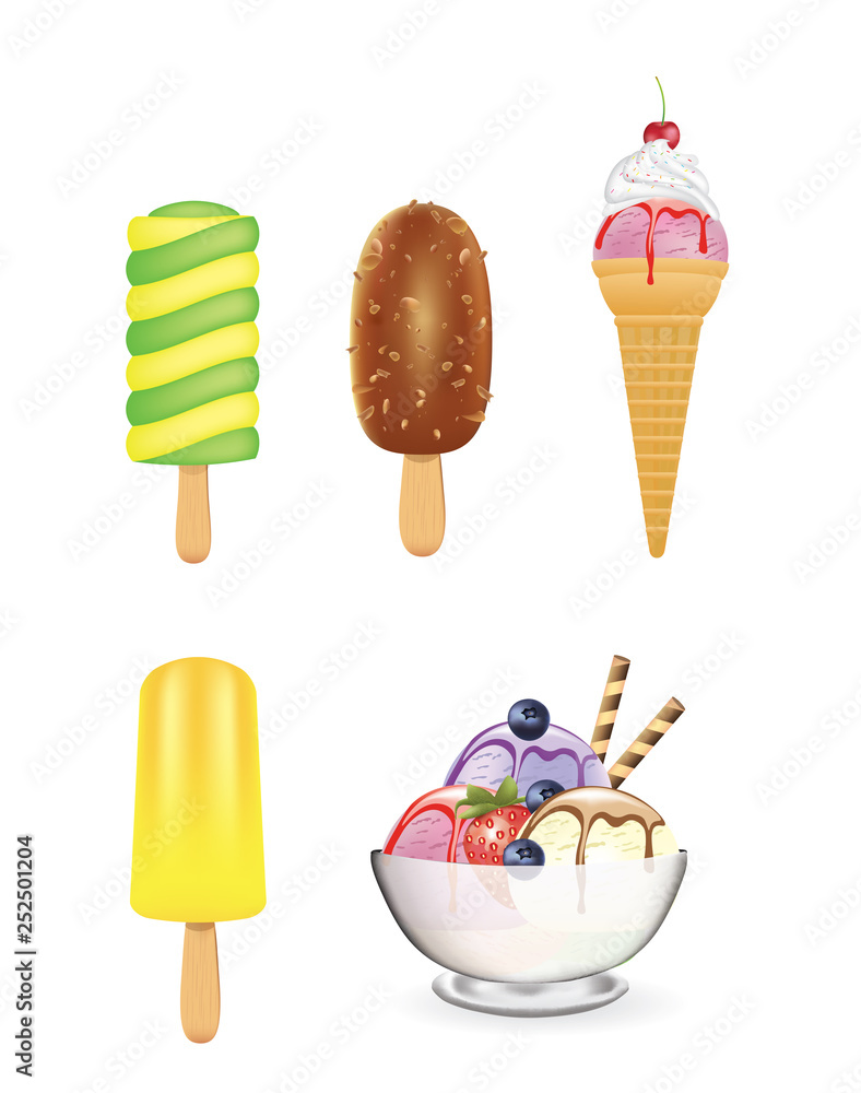 Ice cream set. vector Ice cream set. vector