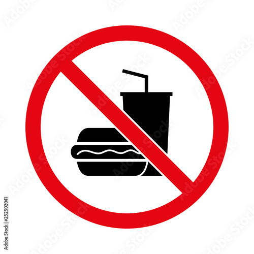 essen und trinken verboten - Schild - Piktogramm 