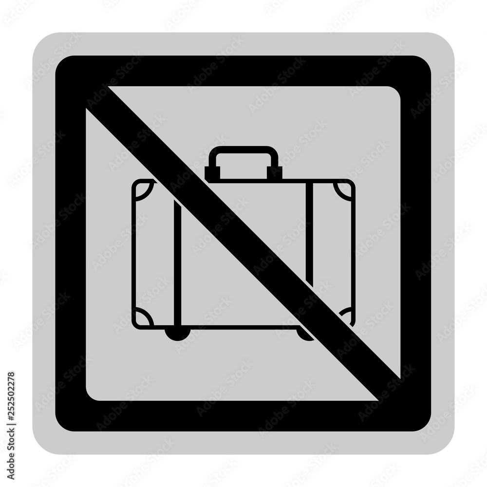 Gepäck verboten - Schild - Piktogramm - schwarz grau Gepäck verboten - Schild - Piktogramm - schwarz grau