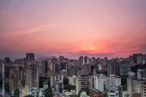 View of Caracas city from west side during a sunset. Venezuela © DOUGLAS