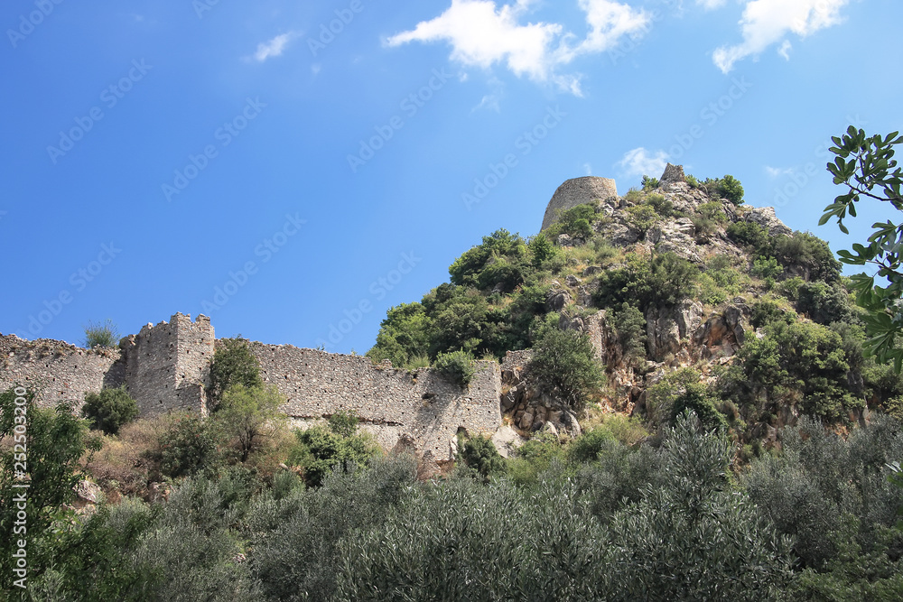 Ruins of the fortress of the ancient city of Mystra