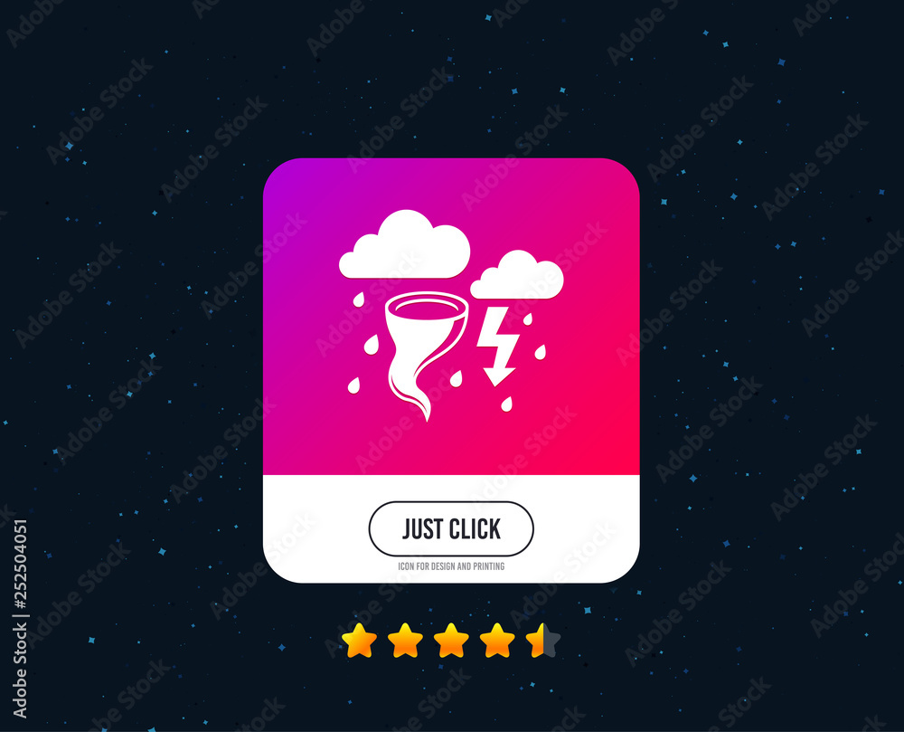 Storm bad weather sign icon. Clouds with thunderstorm. Gale hurricane symbol. Destruction and disaster from wind. Insurance symbol. Web or internet icon design. Rating stars. Just click button. Vector Storm bad weather sign icon. Clouds with thunderstorm. Gale hurricane symbol. Destruction and disaster from wind. Insurance symbol. Web or internet icon design. Rating stars. Just click button. Vector
