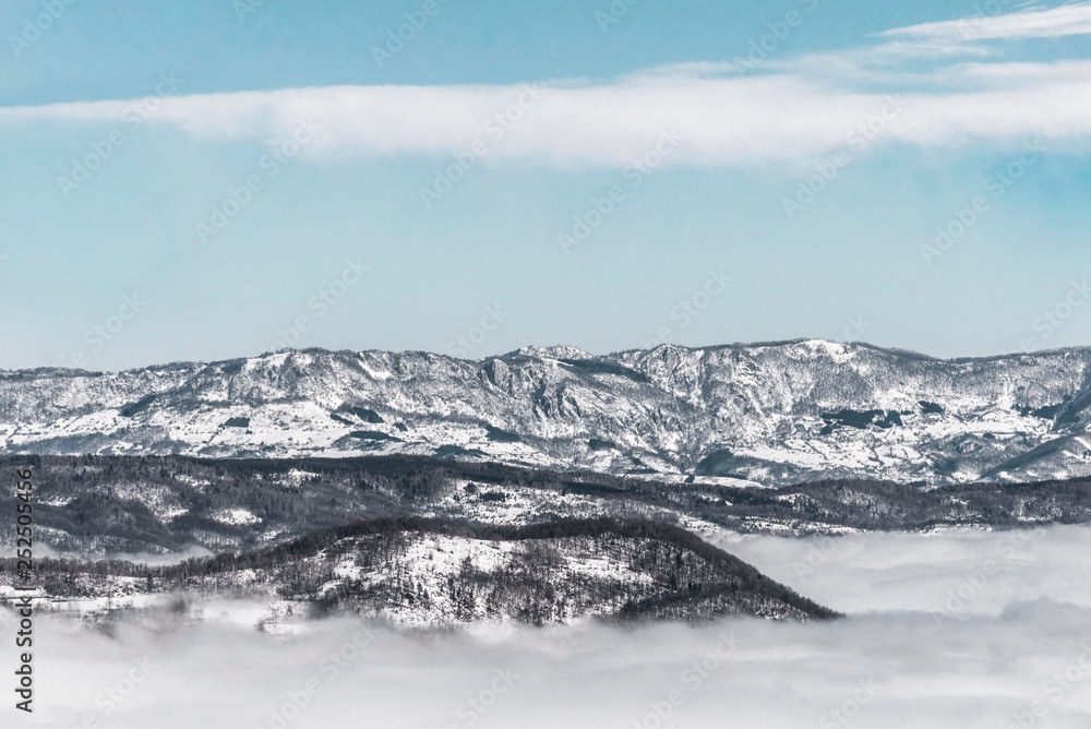 mountain winter landscape. 
