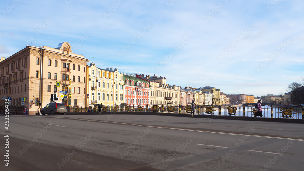 Panorama of St. Petersburg on a Sunny spring day.