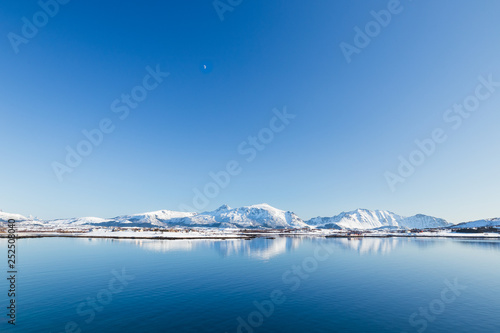 Winter landscape on Lofoten island in Norway