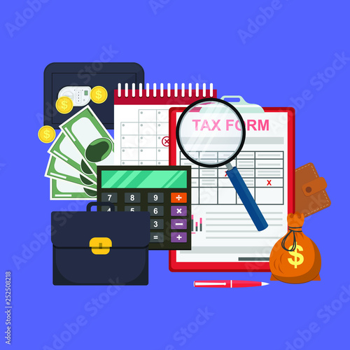 Auditing and business analysis concept. Financial adviser, auditing tax process, big data analysis, auditing tax process, seo analytics, financial report.