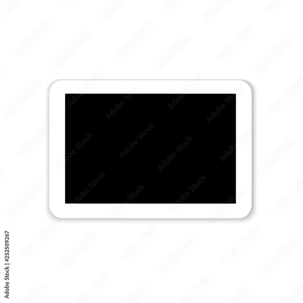 Vector Illustration. White isolated Tablet with blank touch screen isolated on white background. Tablet realistic template Vector Illustration. White isolated Tablet with blank touch screen isolated on white background. Tablet realistic template