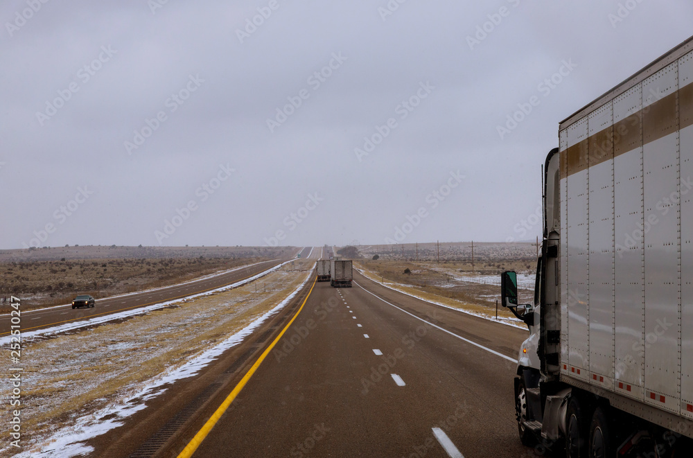 Wild truck driving on snowy dirt road on New Mexico, USA. Wild truck driving on snowy dirt road on New Mexico, USA.