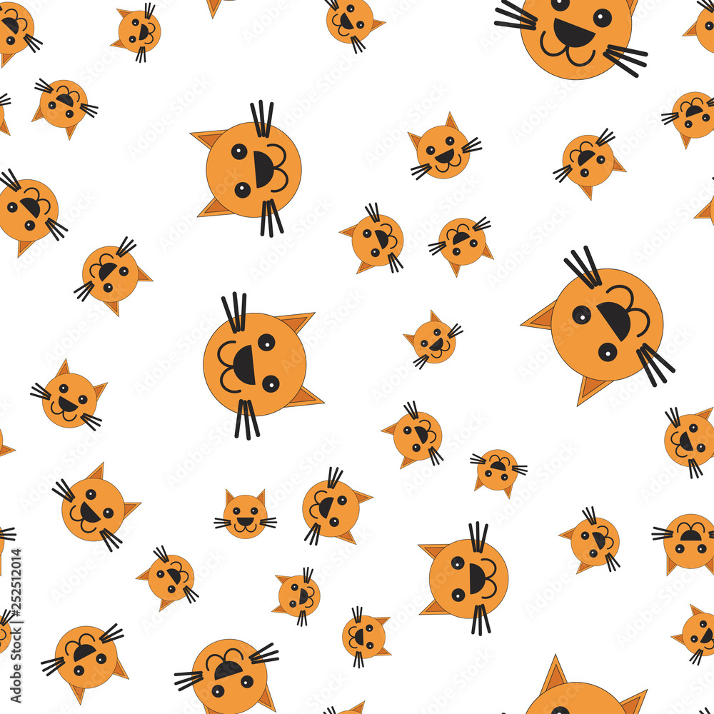 Seamless pattern of cat head. Seamless pattern of cat head.