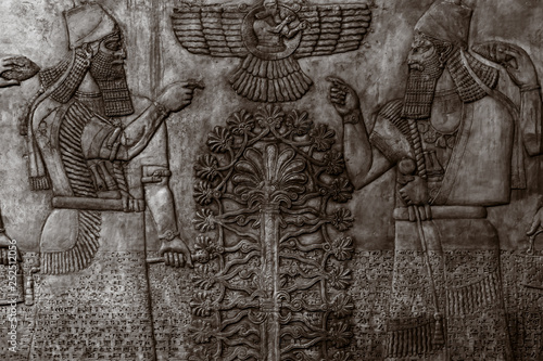 Bas-reliefs with inscriptions of the ancient Sumerians