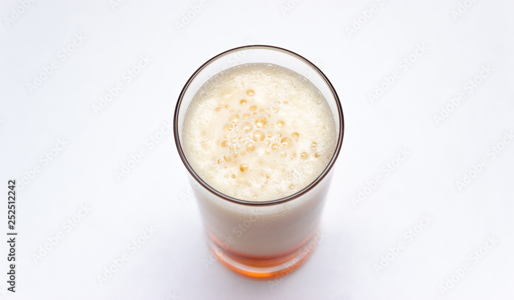 beer glass isolated on white background, top view. beer glass isolated on white background, top view.