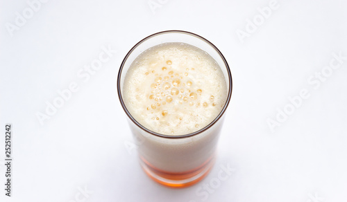 beer glass isolated on white background, top view.