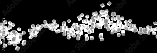 Fototapeta Naklejka Na Ścianę i Meble -  Creative Black illumination light low poly metacubes on black background. 3d illustration concept