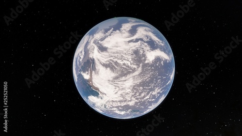 Planet Earth from space 3D illustration orbital view, our planet from the orbit, world, ocean, atmosphere, land, clouds, globe (Elements of this image furnished by NASA)