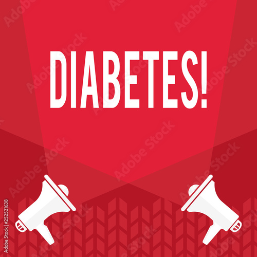 Word writing text Diabetes. Business concept for Medical condition diagnosed with incresed high level sugar photo