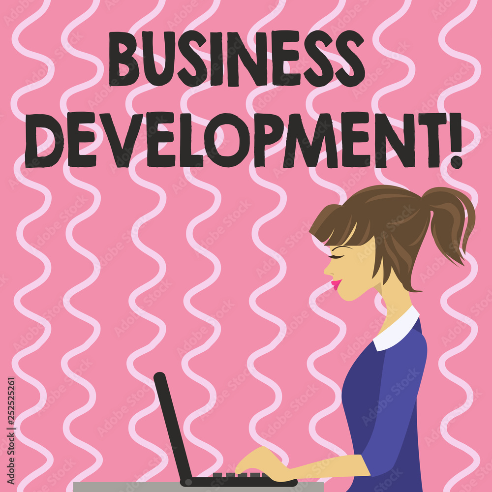Text sign showing Business Development. Conceptual photo Develop and Implement Organization Growth Opportunities Text sign showing Business Development. Conceptual photo Develop and Implement Organization Growth Opportunities