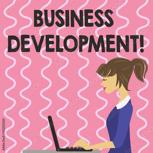 Text sign showing Business Development. Conceptual photo Develop and Implement Organization Growth Opportunities