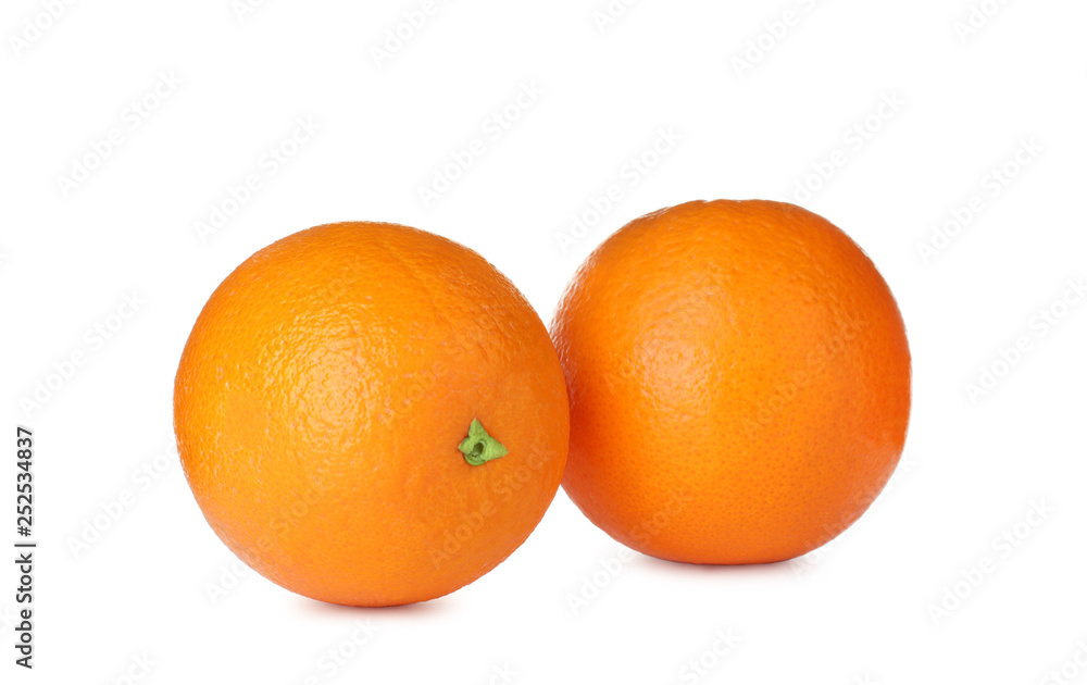 Fresh ripe oranges isolated on white. Citrus fruit Fresh ripe oranges isolated on white. Citrus fruit