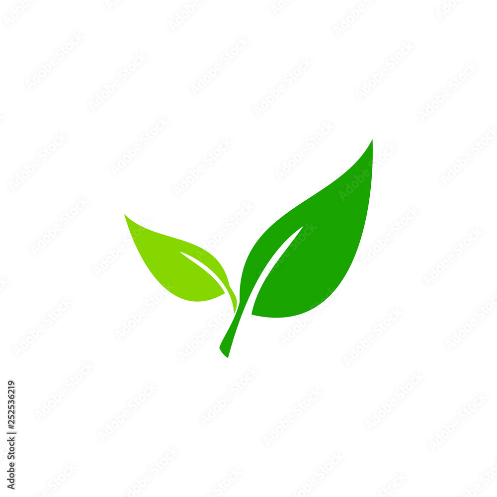 Modern Green Leaf Eco Icon Template Logo Modern Green Leaf Eco Icon Template Logo