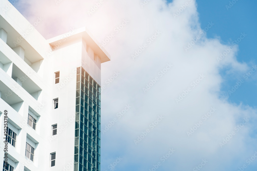 building under blue sky and white cloud. building under blue sky and white cloud.