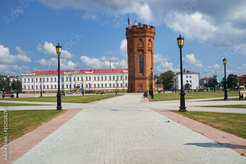 The Water tower in the center of Red square. Tobolsk. Russia photo