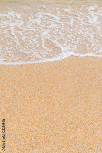 Wave of the sea on the sandy beach